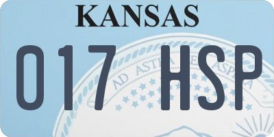 KS license plate 017HSP
