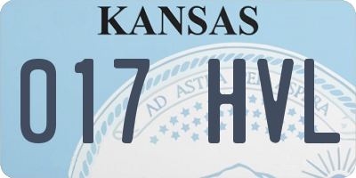 KS license plate 017HVL