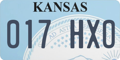 KS license plate 017HXO