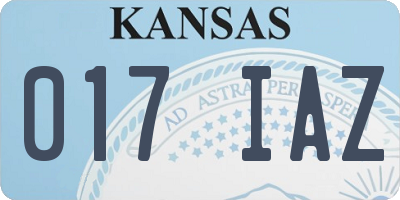KS license plate 017IAZ
