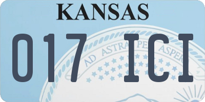 KS license plate 017ICI