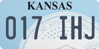 KS license plate 017IHJ