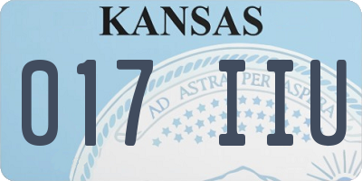 KS license plate 017IIU