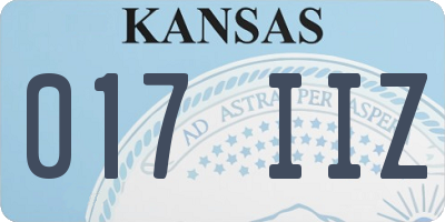 KS license plate 017IIZ
