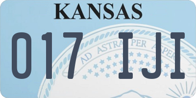 KS license plate 017IJI