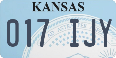 KS license plate 017IJY