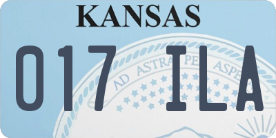 KS license plate 017ILA