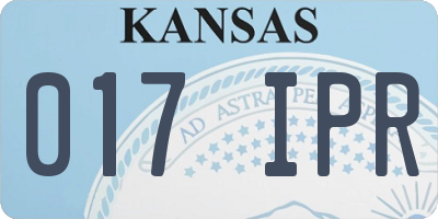 KS license plate 017IPR