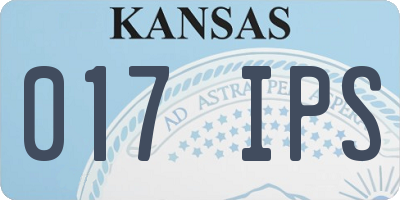 KS license plate 017IPS