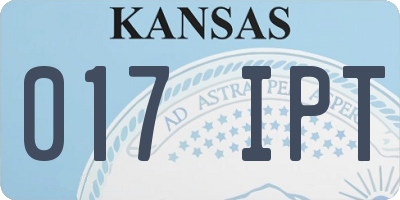 KS license plate 017IPT