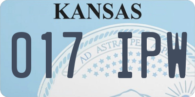 KS license plate 017IPW