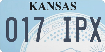 KS license plate 017IPX