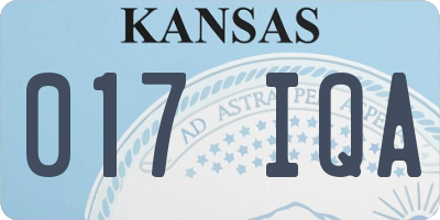 KS license plate 017IQA