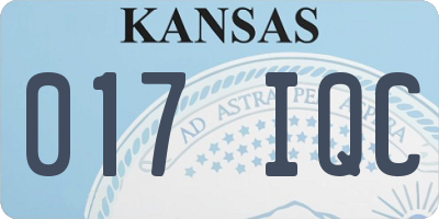 KS license plate 017IQC
