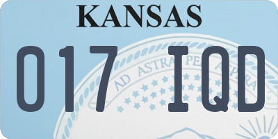 KS license plate 017IQD