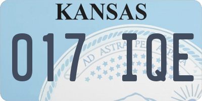 KS license plate 017IQE
