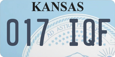 KS license plate 017IQF