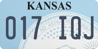 KS license plate 017IQJ