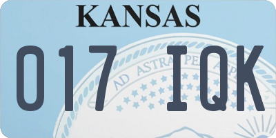 KS license plate 017IQK