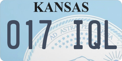 KS license plate 017IQL