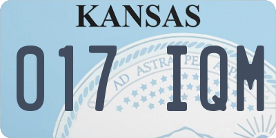 KS license plate 017IQM