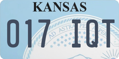 KS license plate 017IQT