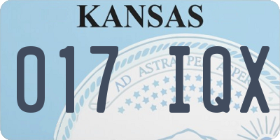 KS license plate 017IQX