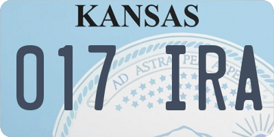 KS license plate 017IRA