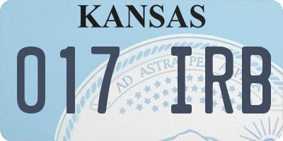 KS license plate 017IRB