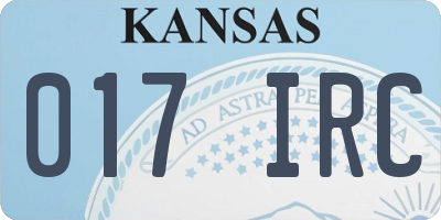 KS license plate 017IRC