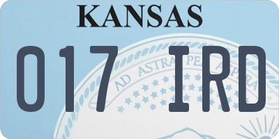 KS license plate 017IRD