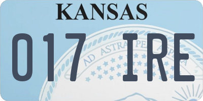 KS license plate 017IRE