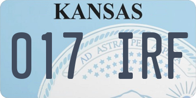 KS license plate 017IRF