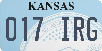 KS license plate 017IRG