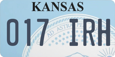 KS license plate 017IRH