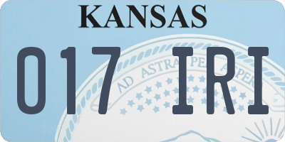 KS license plate 017IRI