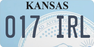 KS license plate 017IRL