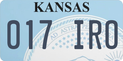 KS license plate 017IRO
