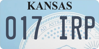KS license plate 017IRP