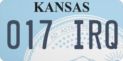 KS license plate 017IRQ