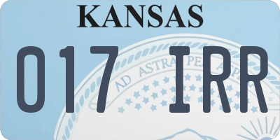 KS license plate 017IRR