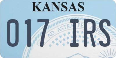 KS license plate 017IRS