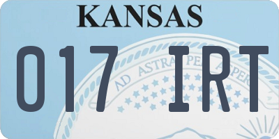 KS license plate 017IRT