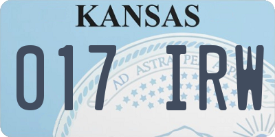 KS license plate 017IRW