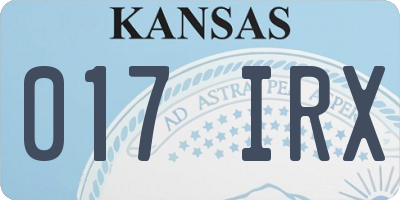 KS license plate 017IRX