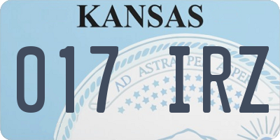 KS license plate 017IRZ