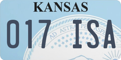 KS license plate 017ISA