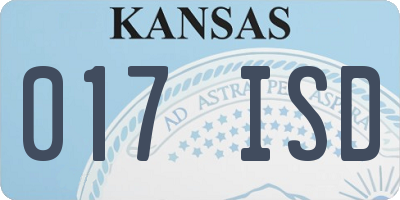 KS license plate 017ISD