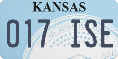 KS license plate 017ISE