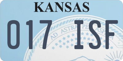 KS license plate 017ISF